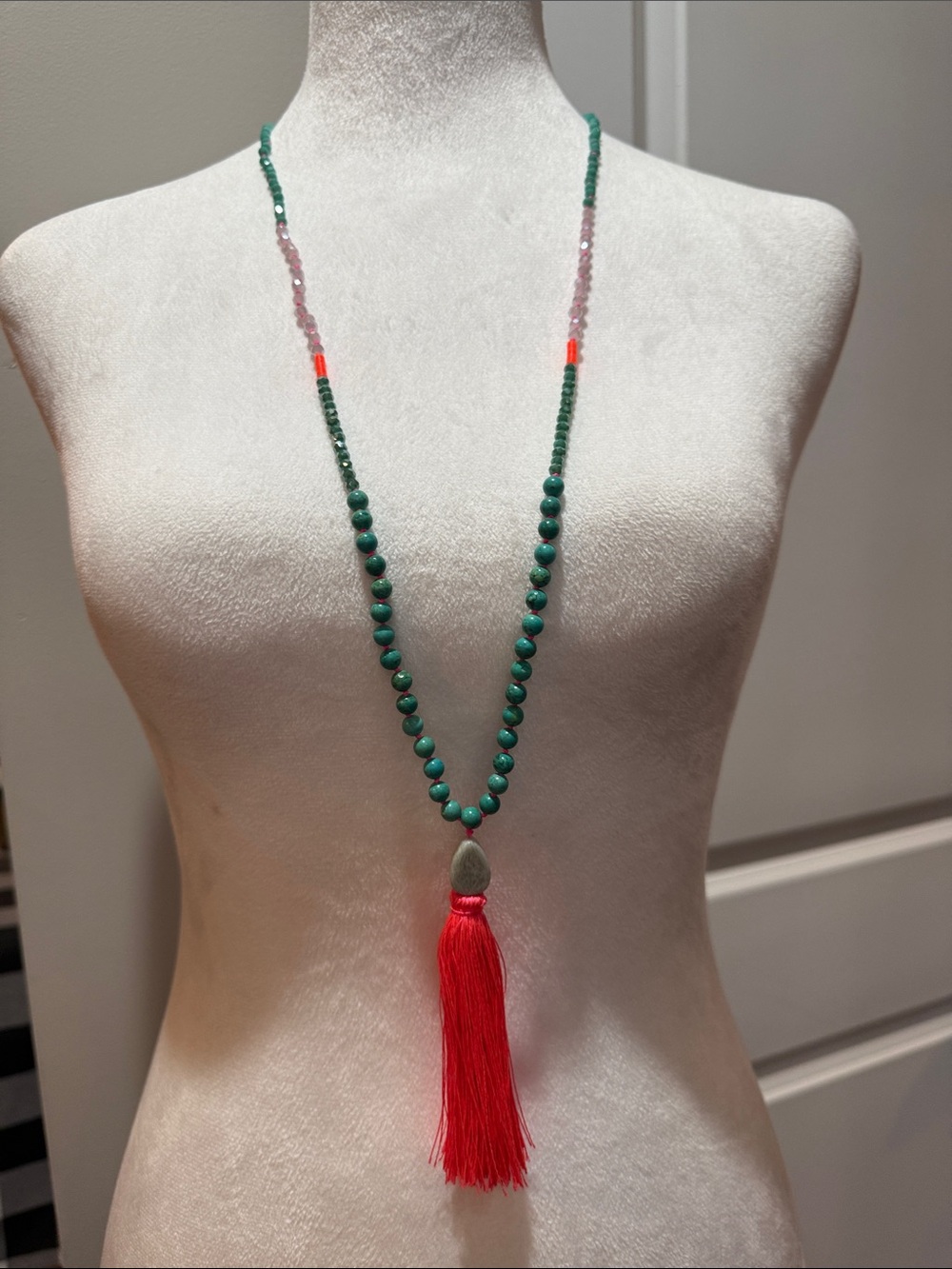Anthropologie Serefina hand made necklace with tassel new without tags